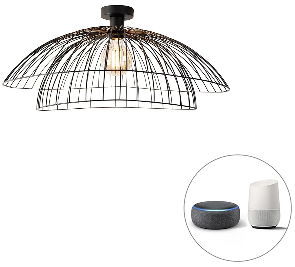 Inteligentné stropné svietidlo čierne 60 cm vrátane Wifi G95 - Pua