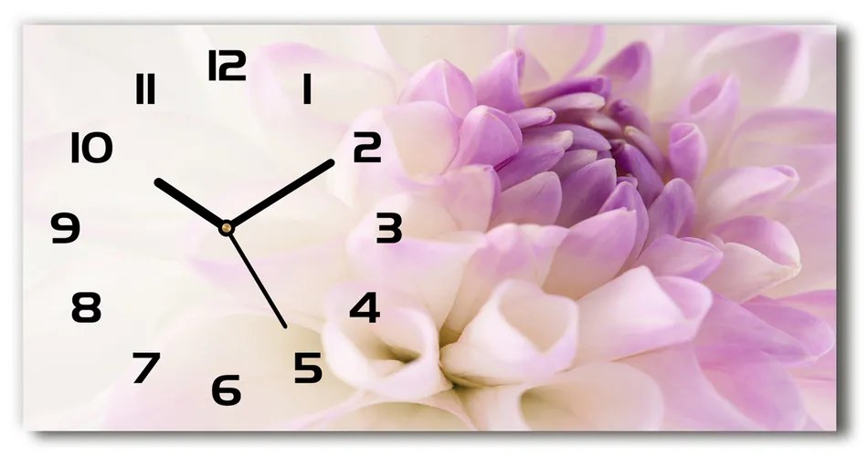 Vodorovné Moderné sklenené hodiny na stenu Biela dália pl_zsp_60x30_f_68475939