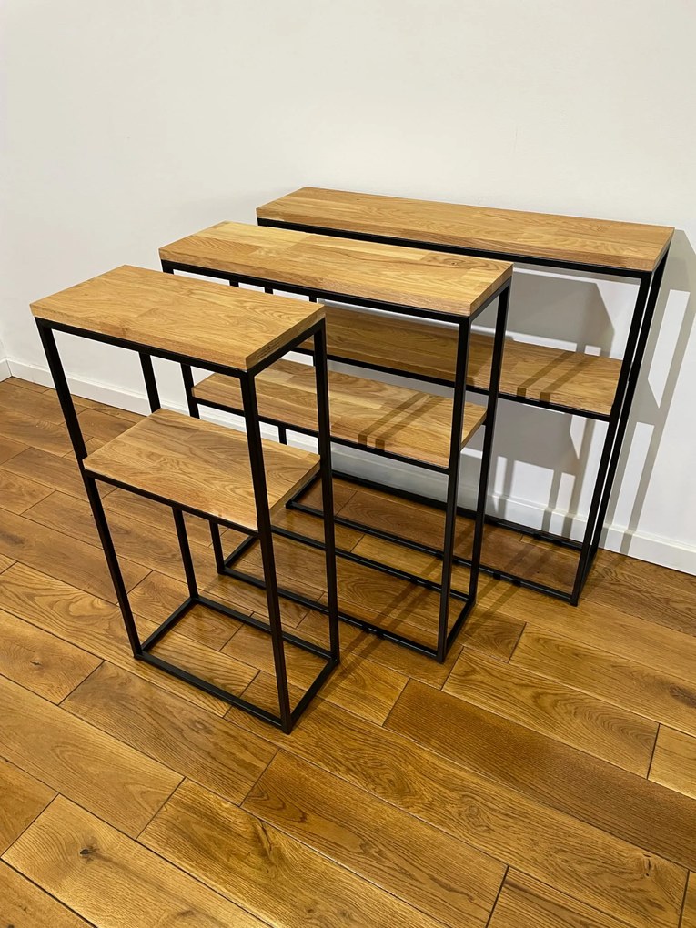 Dekorstudio Konzola LOFT dubová 80x80x20cm dvojpolicová