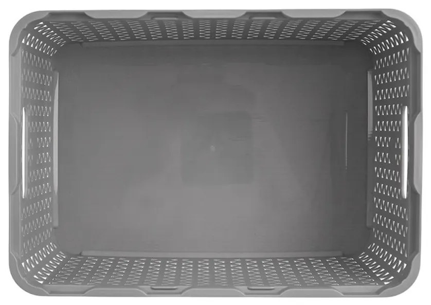 Úložný box, ratanový košík, HOBBY s vekom, sivý 6 l - 29 x 20 x 13 cm