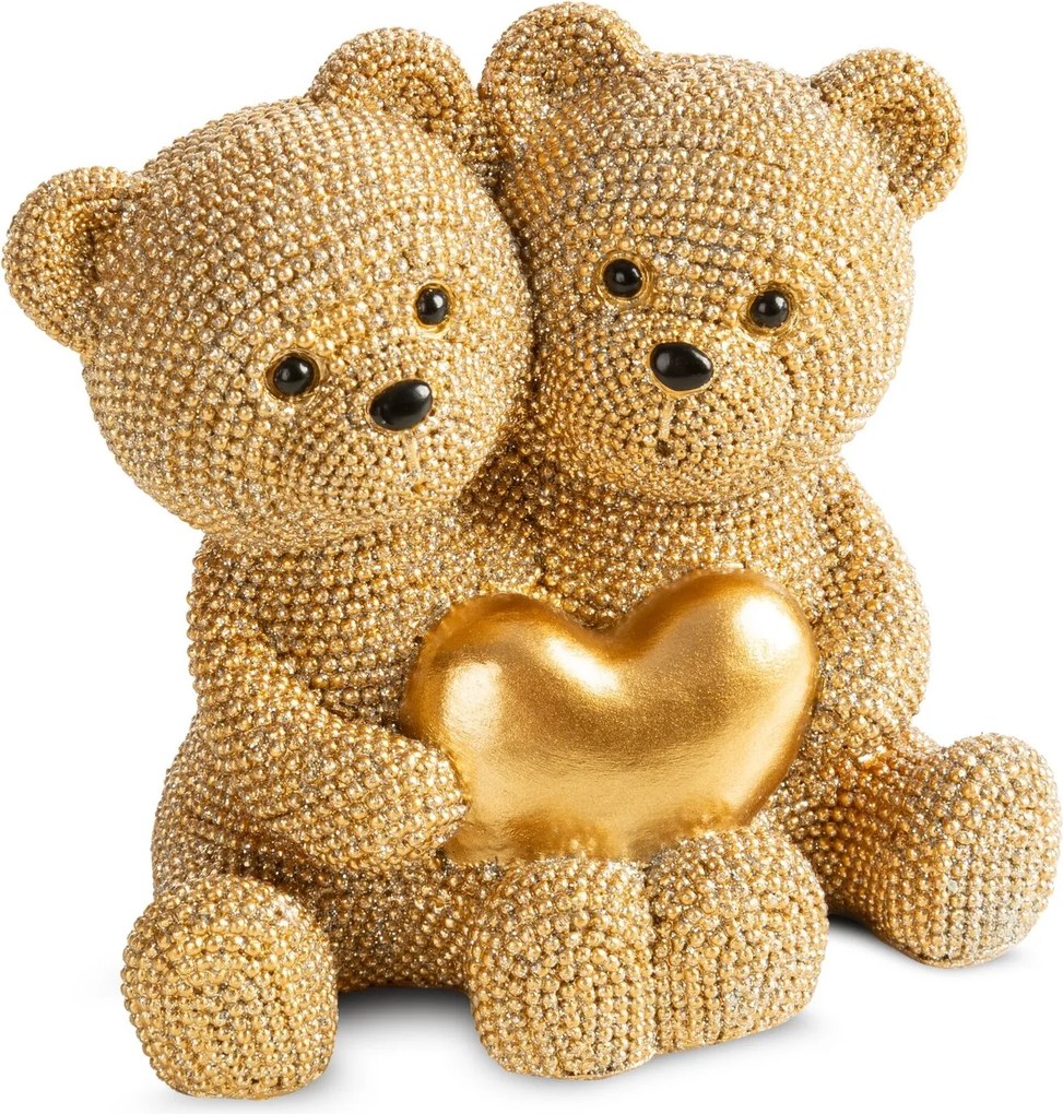 DEKORAČNÁ SOŠKA BEAR 11X10 CM ZLATÁ