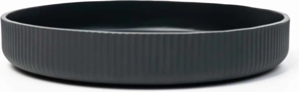 Dekoračná miska ORYVEN, sklolaminát s drážkami, priemer 30 cm, antracit