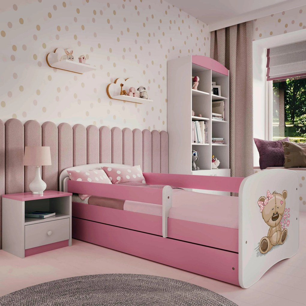 XXXLutz POSTEĽ PRE DETI A MLÁDEŽ 80/160 cm, biela, pink MID.YOU - Detské izby - 002142000260