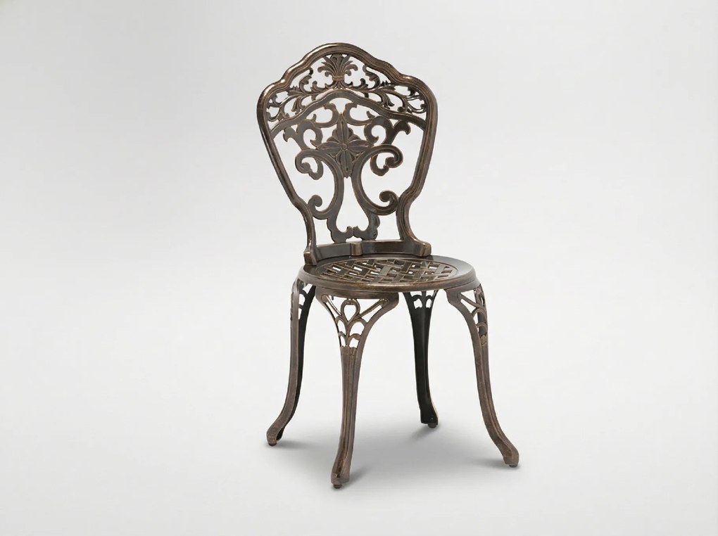 Garden Line Hliníková stolička „DANBURY“ antická bronzová 45 x 52 x 87 cm *4034