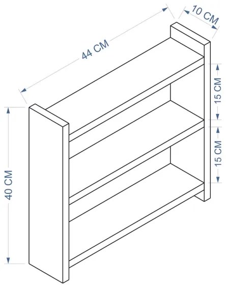 Kuchynská polica COSMIC 44x10 cm antracit
