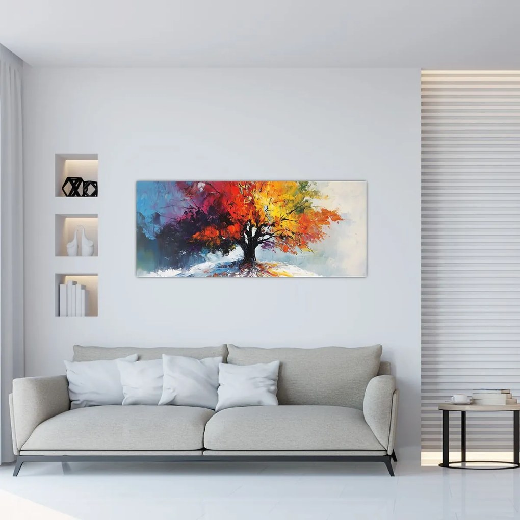 Obraz - Pestrofarebný strom (120x50 cm)