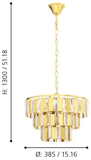 Eglo 99098 - Luster na reťazi ERSEKA 5xE14/40W/230V