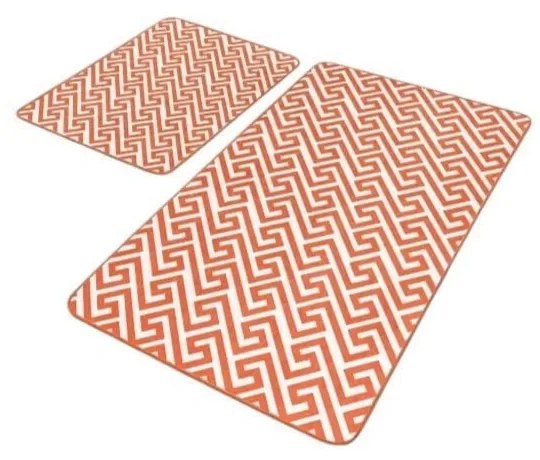 Oranžové zamatové kúpeľňové predložky v súprave 2 ks 60x100 cm – Mila Home