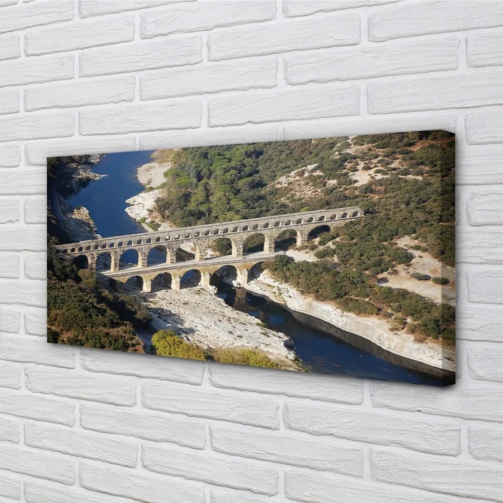 Obraz na plátne rieka Rím Akvadukty 125x50 cm