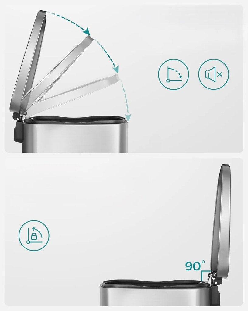 Nerezový odpadkový kôš Doro 50 l strieborný