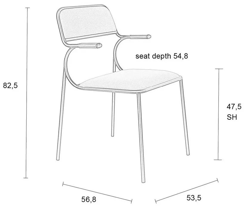 Béžové jedálenské stoličky v súprave 2 ks Alba - Zuiver
