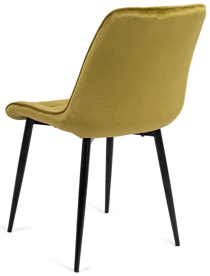 PROXIMA.store - Čalúnená jedálenska stolička CHIC FARBA: horčicová, FARBA NÔH - MATERIÁL: čierna (kov)