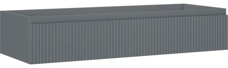 Mexen Rivel, kúpeľňová skrinka 120 cm, 1 zásuvka, drážkovaná, grafitová matná, 91A20-12023-1-BF66