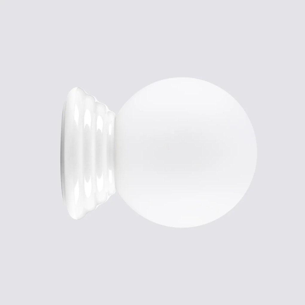 Nástenné svietidlo Zori, 1x biele sklenené tienidlo, w