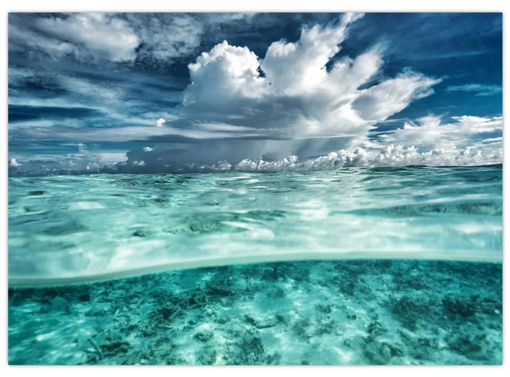 Sklenený obraz - Pohľad pod morskú hladinu (70x50 cm)