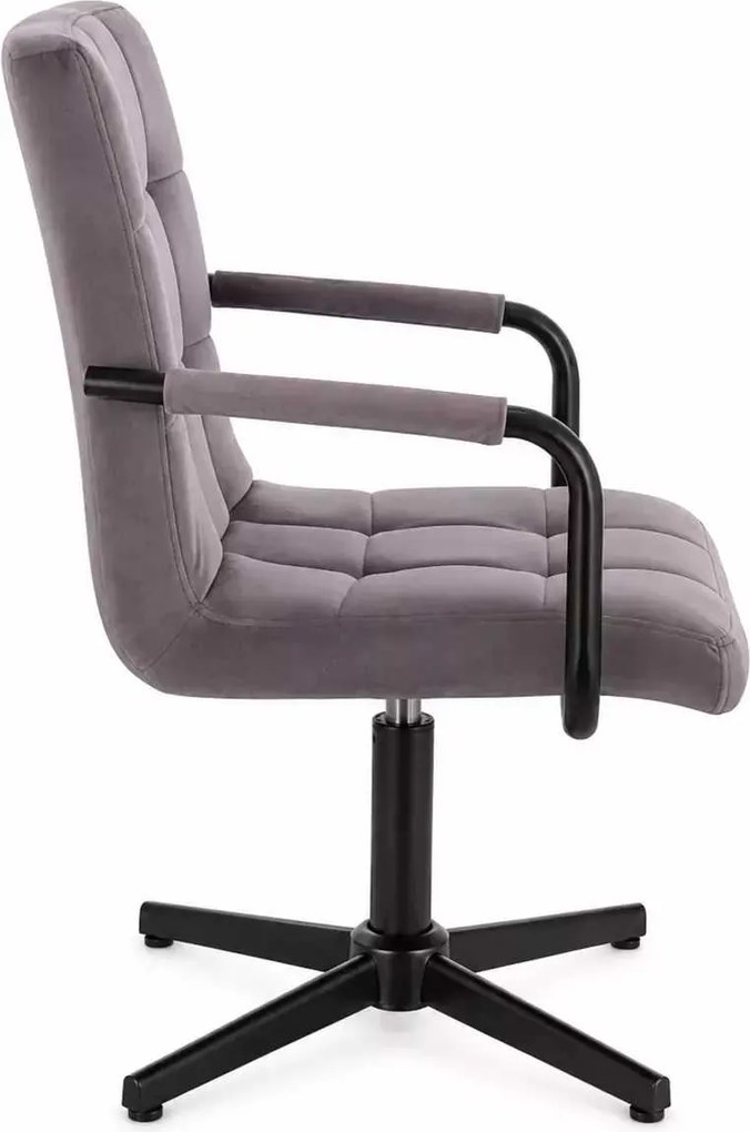 LuxuryForm DESIGN Otočná stolička VERONA BLACK VELUR na čiernom kríži - tmavosivá
