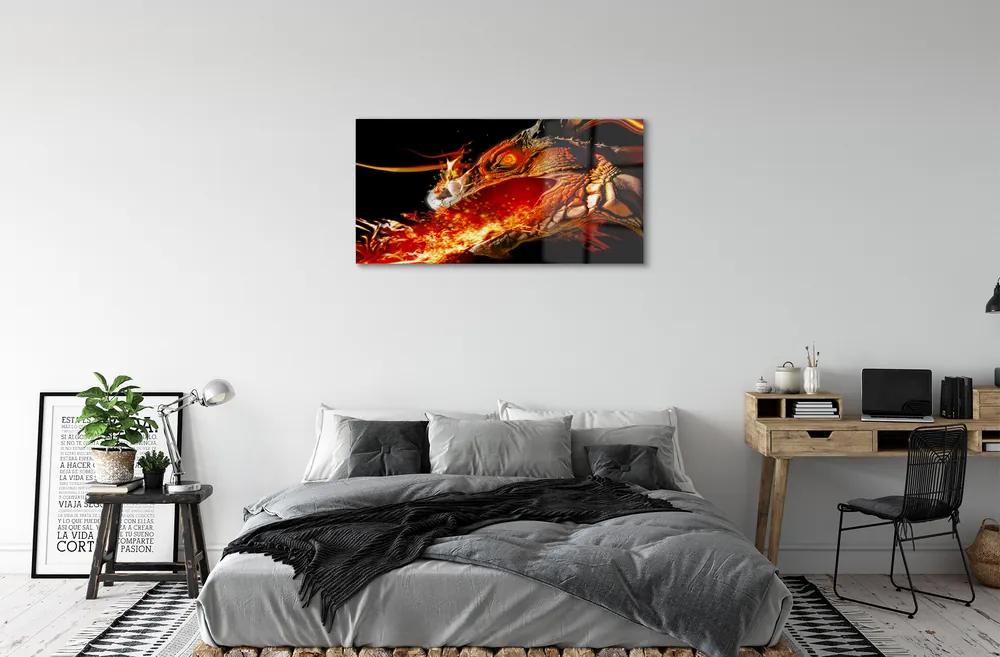 Obraz plexi Ohnivého draka 100x50 cm