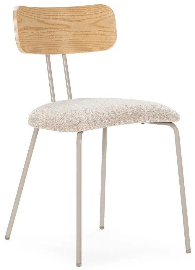 Béžová/v prírodnej farbe čalúnená jedálenská stolička Olimpia – MOME