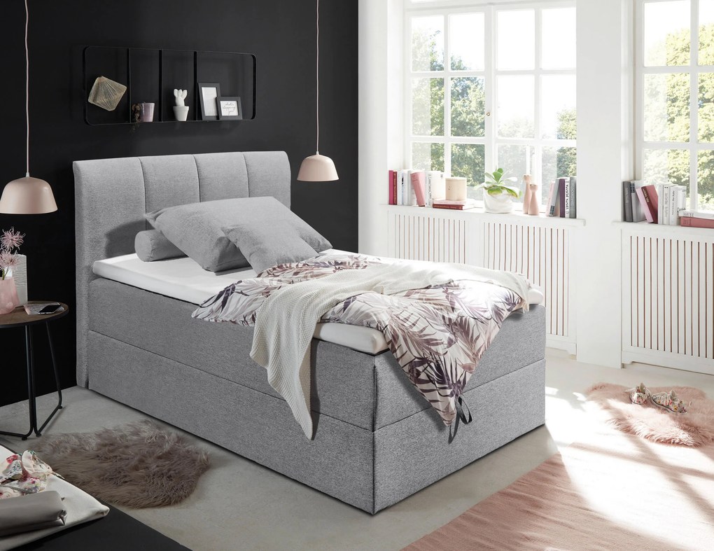 XXXLutz BOXSPRINGOVÁ POSTEĽ, 120/200 cm sivá MID.YOU - Postele - 002220016604