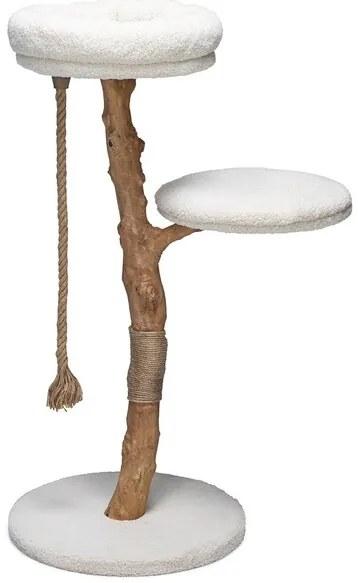 Drevené mačacie škrabadlo s odpočívadlom a lanom Oreo