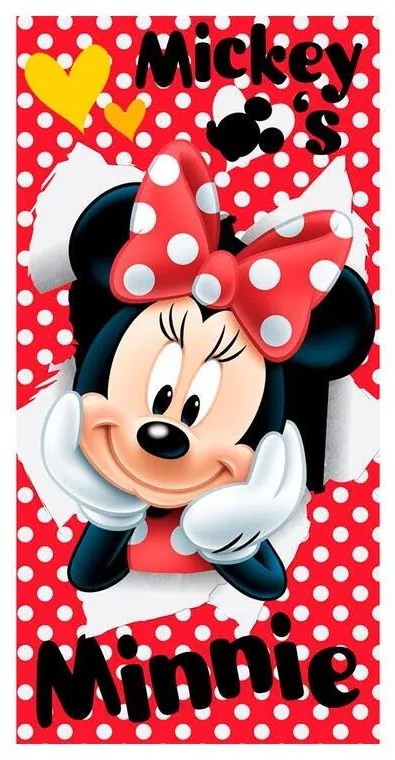 Jerry Fabrics Detská plážová osuška Minnie Red 02 Bavlna 70x140 cm