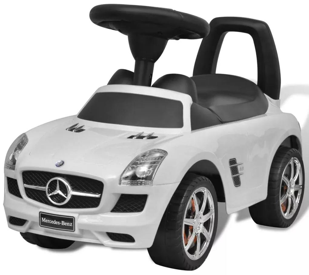 vidaXL Biele Mercedes Benz detské autíčko na nožný pohon