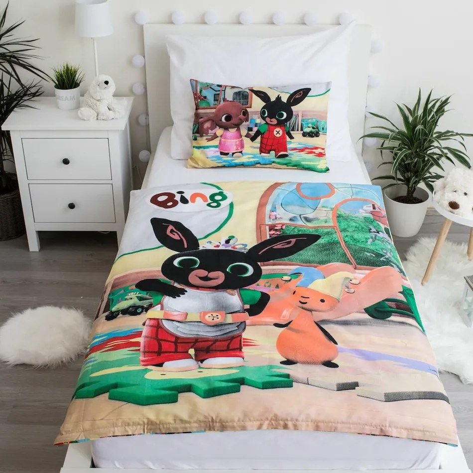Jerry Fabrics Detské bavlnené obliečky do postieľky Bing 052, 100 x 135 cm, 40 x 60 cm