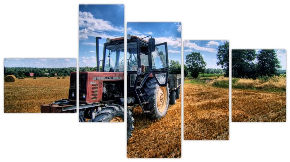 Obraz traktora v poli