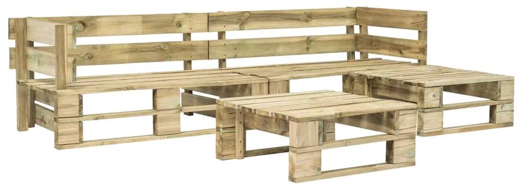 vidaXL 4-dielna záhradná sedacia súprava, palety, drevo