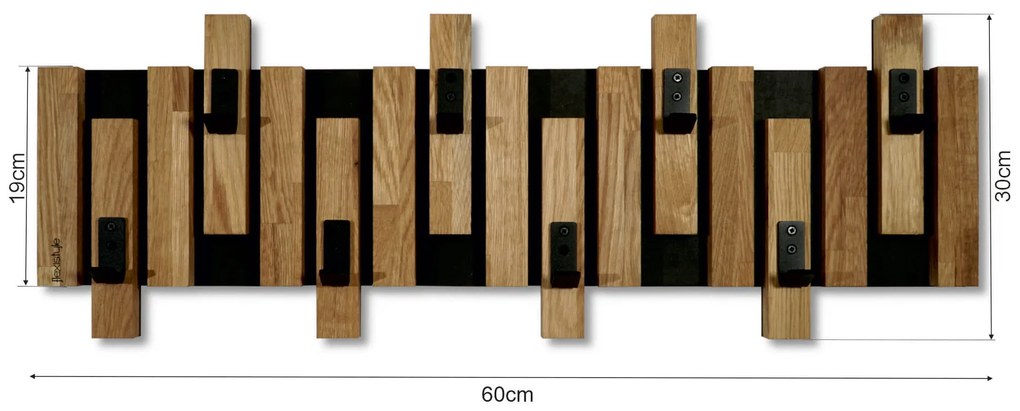Dekorstudio Vešiak na stenu Lamele mini 80cm