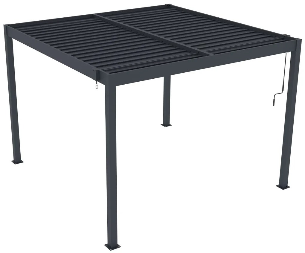 Hliníková bioklimatická pergola s lamelami BestBerg BBP-9G / 3 x 3 m / sivá