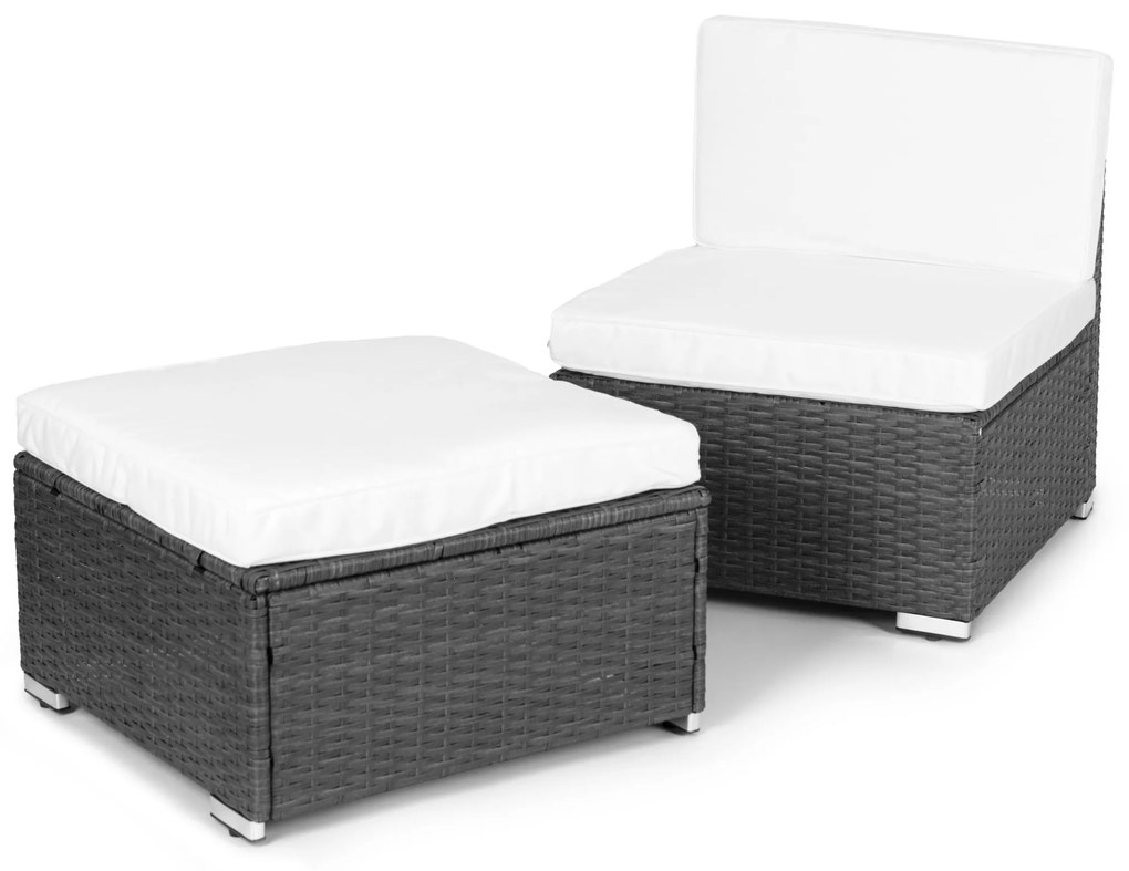 MultiGarden Záhradný set nábytku, rohová sedačka, stôl, modulárny, technoratan - sivá MultiGarden