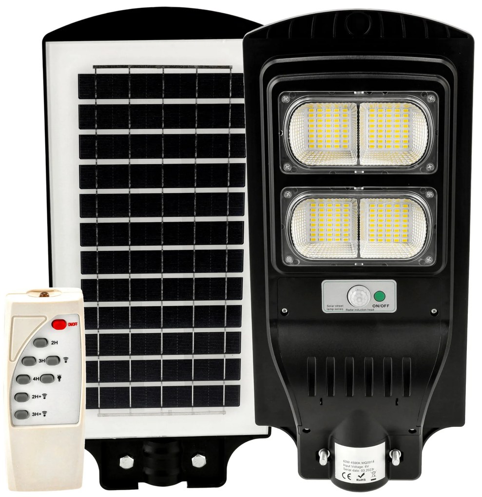 BERGE Solárna pouličná LED lampa MARAKESZ - 60W - PIR