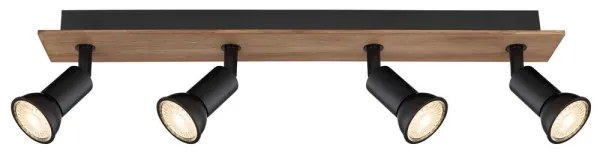 Globo 57998-4W - Bodové svietidlo DREW 4xGU10/35W/230V drevo/kov