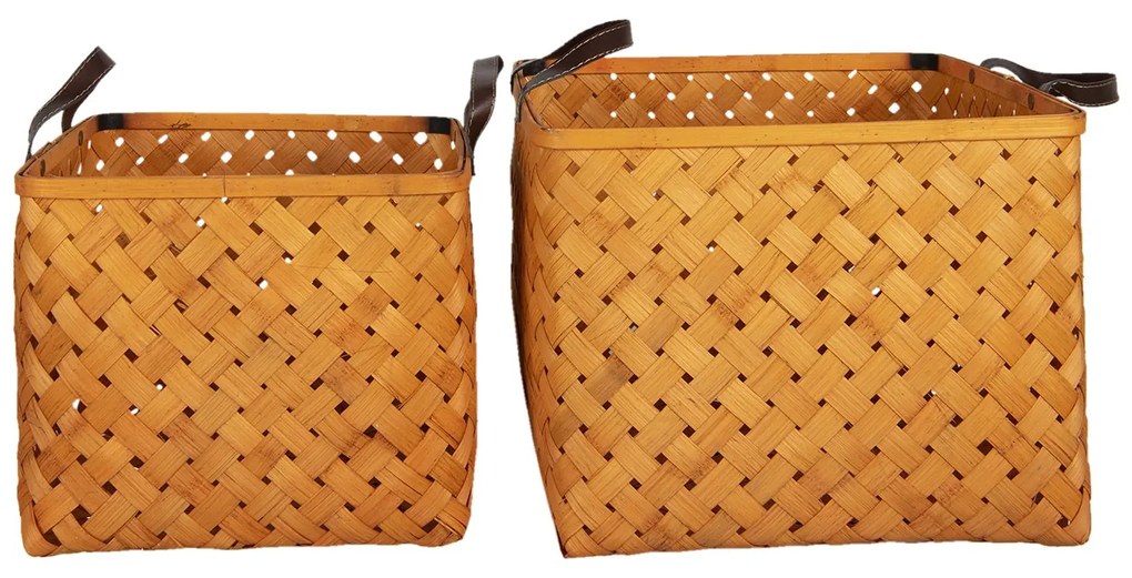 Sada 2 ratanových košíkov - 30 * 30 * 26/36 * 36 * 30 cm