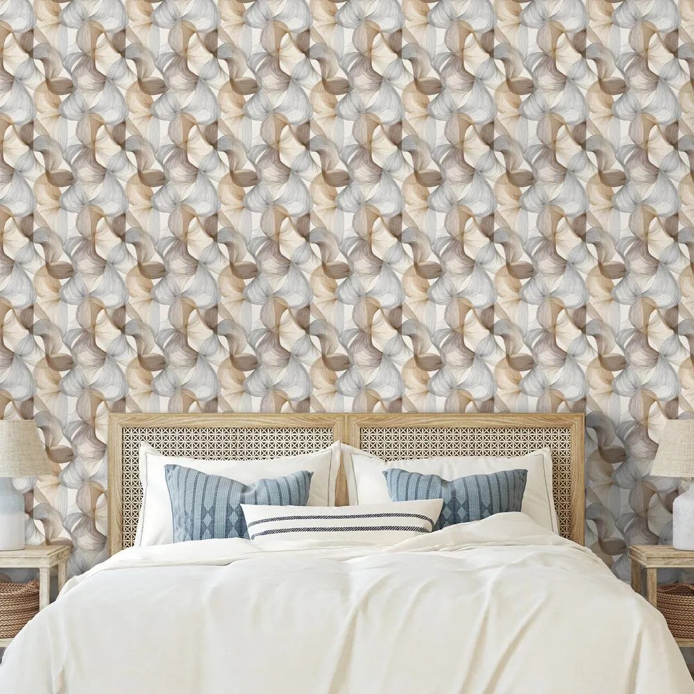 Tapeta moderný pletený vzor v zemitých tónoch