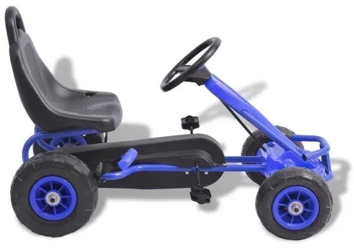 vidaXL Detská šľapacia motokára s pneumatikami, modrá-