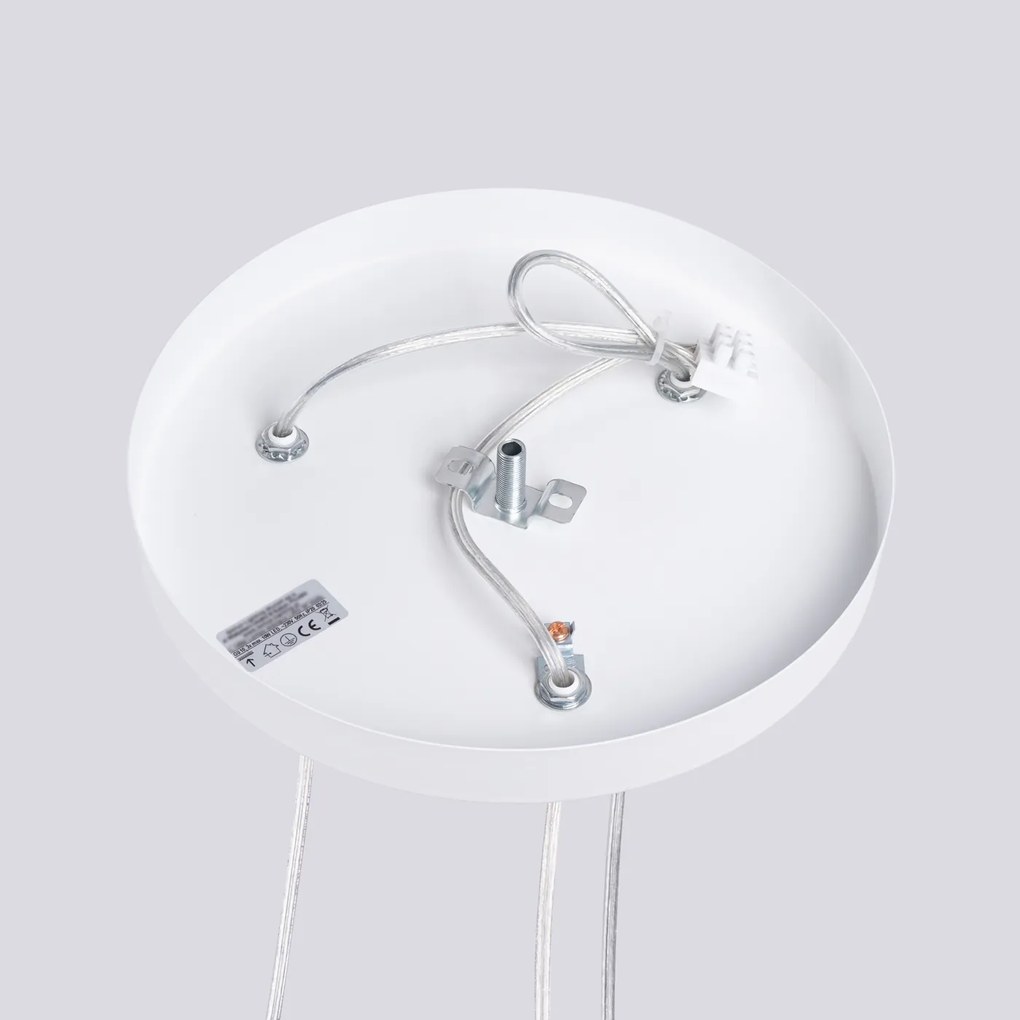 Závesné svietidlo Liro, 3x biele kovové tienidlo, o