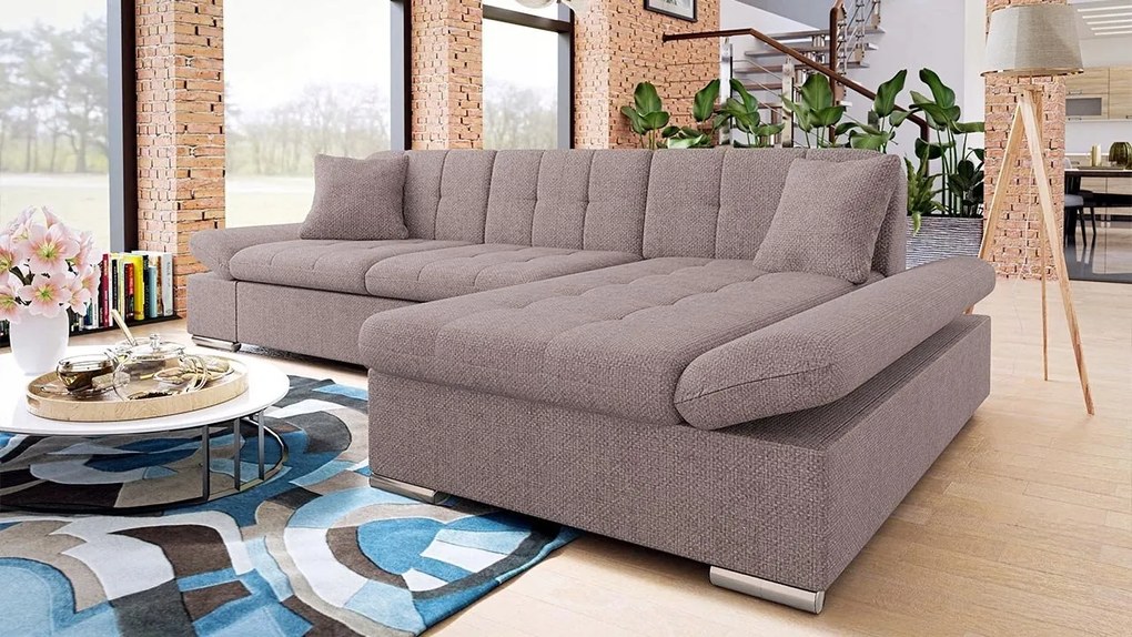 Rohová sedacia súprava Jude (ružovosivá)