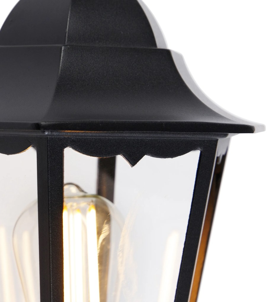 Vonkajšia nástenná lampa čierna s pohybovým senzorom - Havana IP44