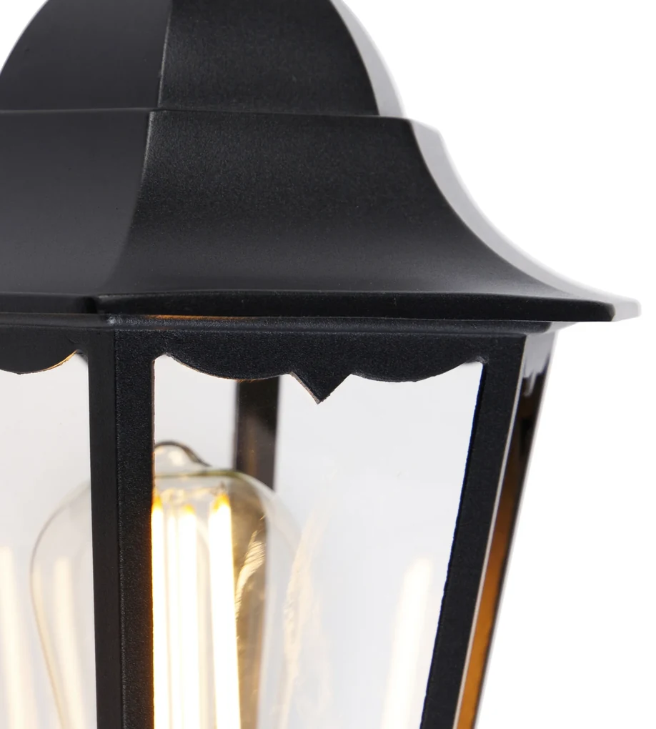 Vonkajšia nástenná lampa čierna s pohybovým senzorom - Havana IP44