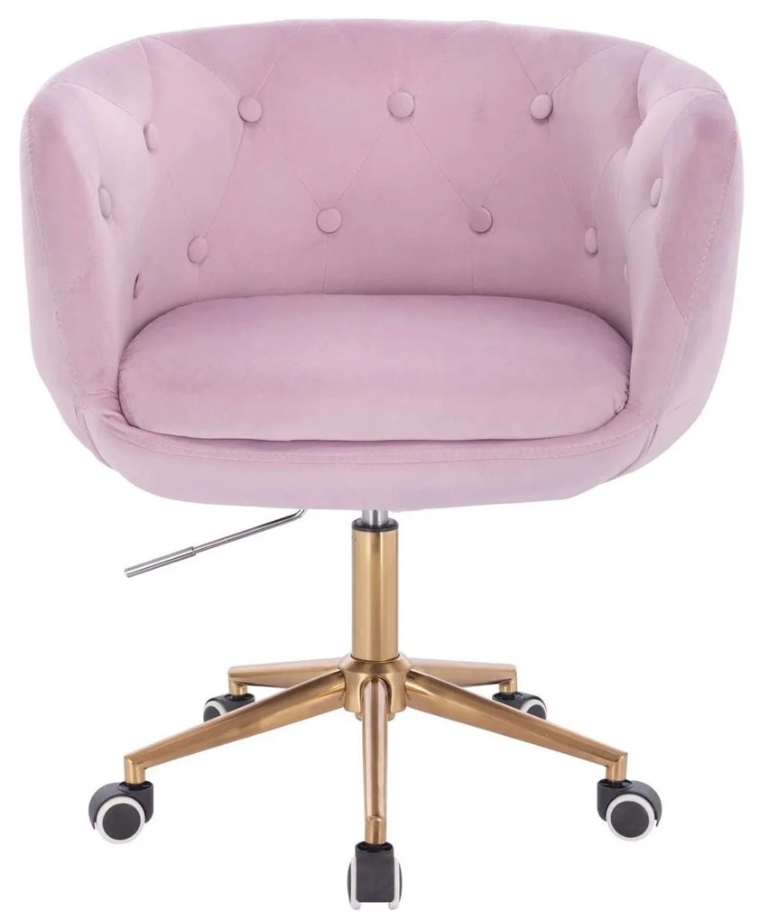 LuxuryForm DESIGN Kreslo MONTANA VELUR na zlatej podstave s kolieskami - levanduľa