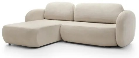 Rohová rozkladacia sedacia súprava s úložným priestorom do tvaru L OLBIA ľavá béžová