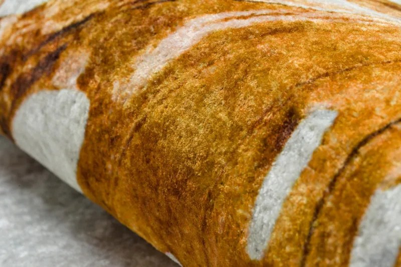 Dywany Łuszczów, Kusový koberec Miro 51518.806 Leaves grey/gold, 80x150, žltá, chodba / predsieň