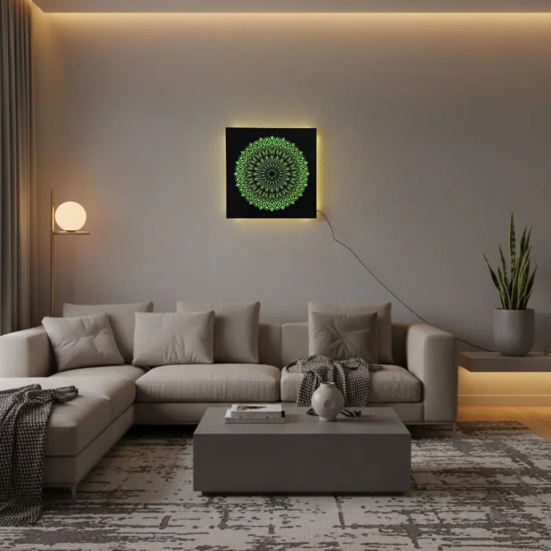 LED drevený obraz Mandala – svetelný obraz | SENTOP LED0251