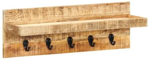 vidaXL Nástenný vešiak na kabáty 60x15x20 cm surový teakový masív-