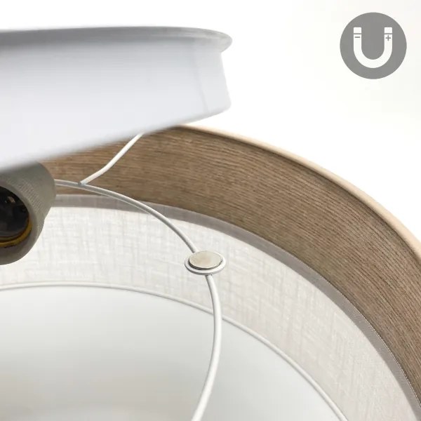 Stropné svietidlo SIRJA WOOD 2xE27/15W/230V pr. 45 cm biela/dub