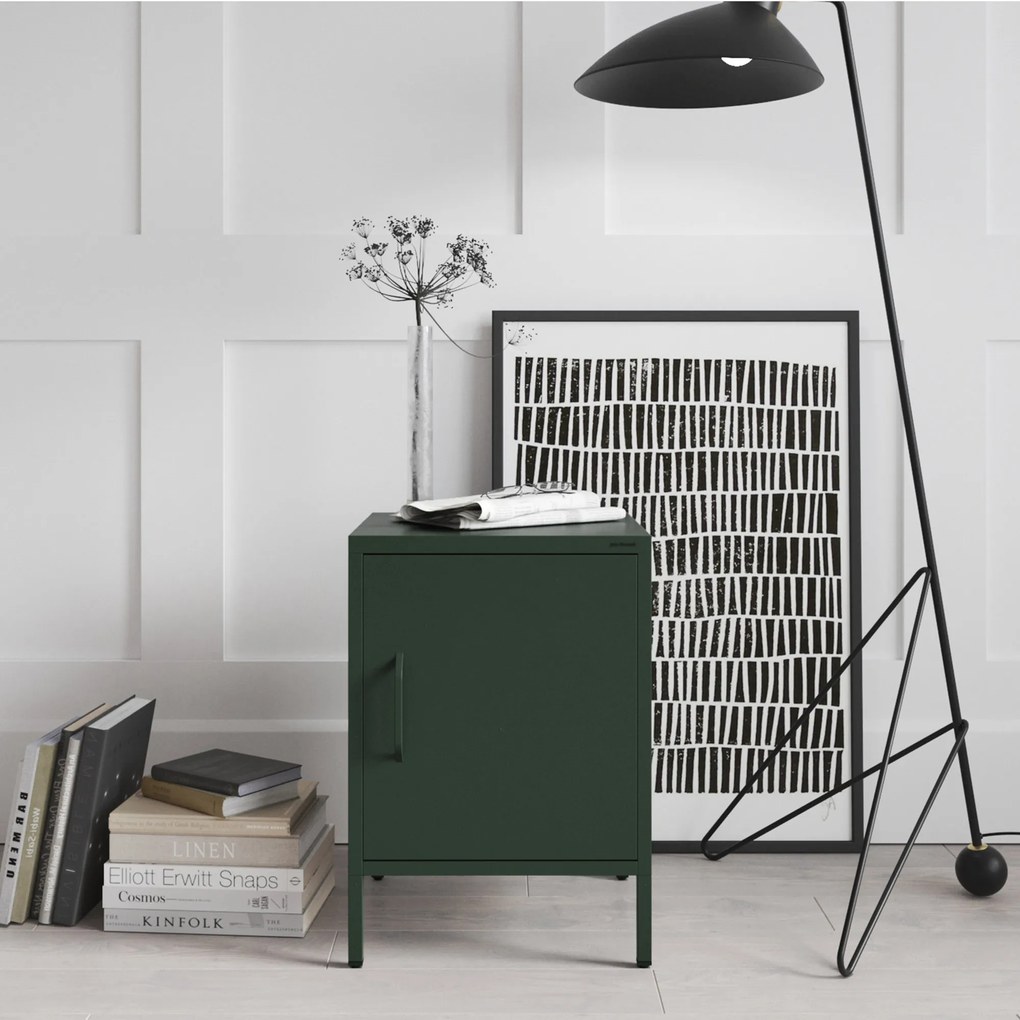 Nočný stolík MIA, 424 x 595 x 400 mm, Modern: fľaškovo zelená farba