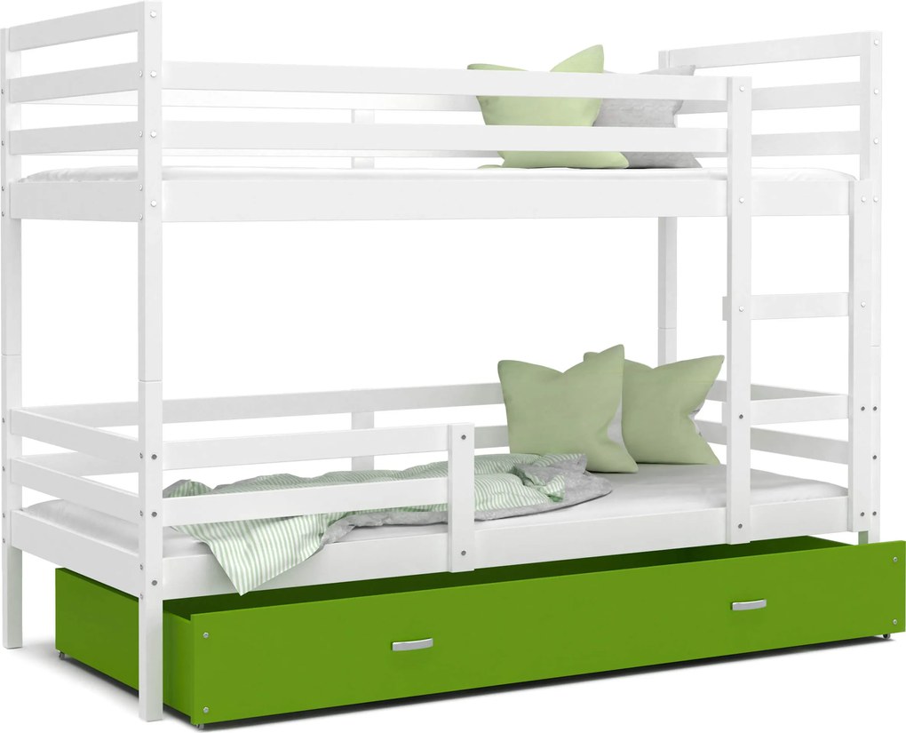 GL Jacek poschodová posteľ Farba: Zelená, Rozmer: 190x80