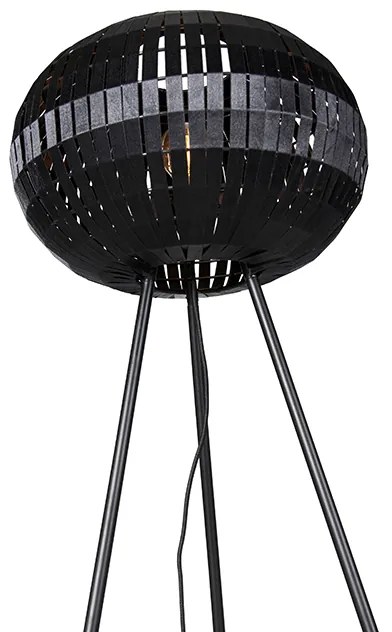 Moderná stojaca lampa trojnožka čierna - Zoë